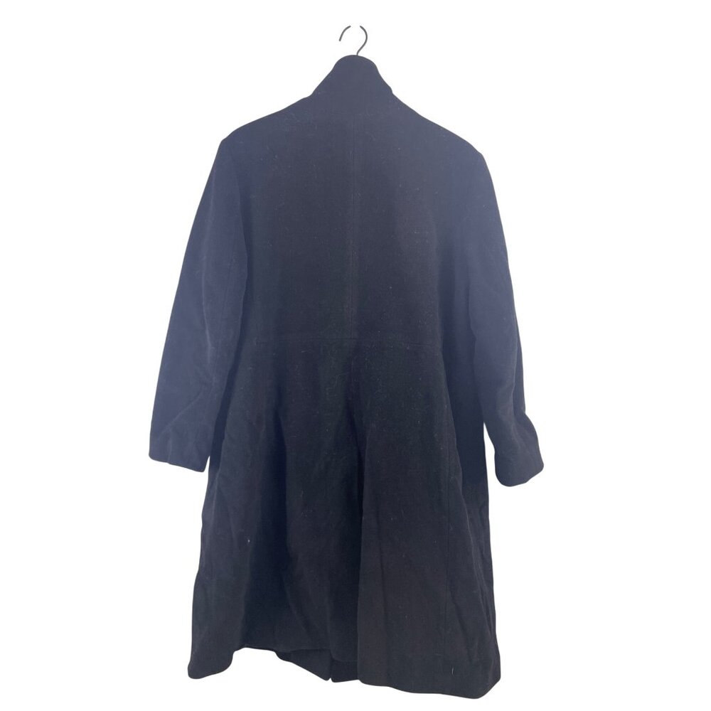 Talbots Women's XL 16/18 Wool Blend A-Line Car Coat Funnel Neck Black Longline - Picture 7 of 7